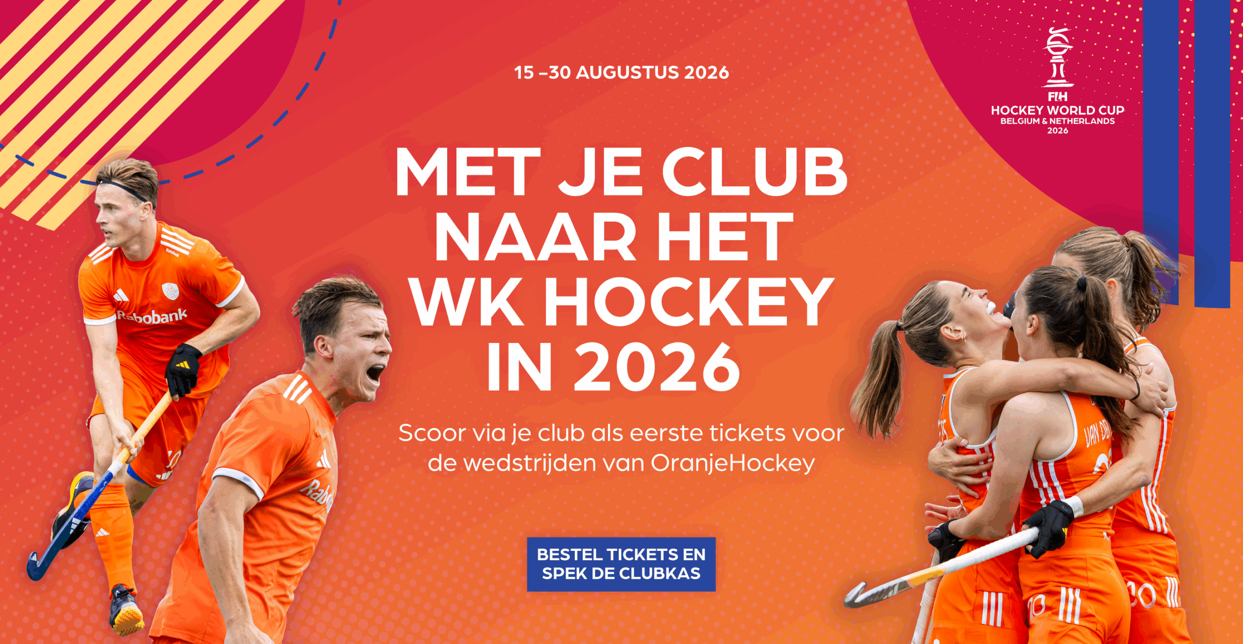  WK Clubactie: koop met voorrang tickets voor WK Hockey 2026 Motiv 